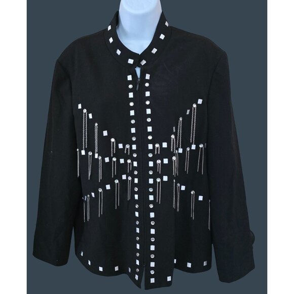 Black Embellished with Rhinestone Detailing one of a kind whimsygoth biker bling - Picture 1 of 9